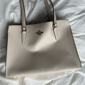 Coach Ivory Leather Tote Bag